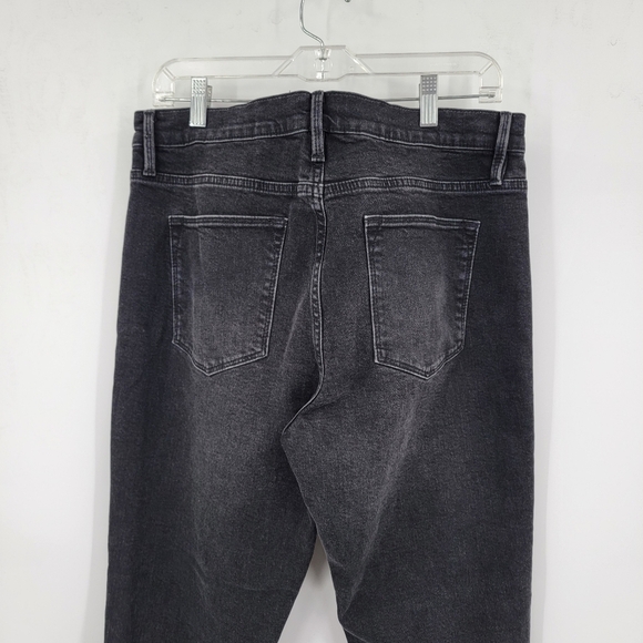 Frame Denim Le High Straight Jeans Size 31 Hutchinson Black Frayed Hem - Picture 11 of 15